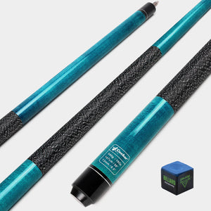 58" Pool Cue with 13mm Tip, Billiard House Bar Pool Cue Sticks 2-Piece, Hand-Painted Pool Table Stick for Men Women - Blue,19 Oz