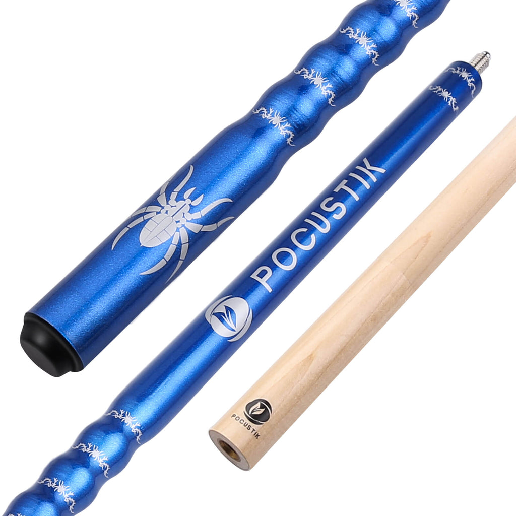 58" 2-Piece Pool Cue Sticks Set of 1, Ergonomic Billiard Cue Sticks, Canadian Maple Pool Table Stick House Bar for Men Women- Blue