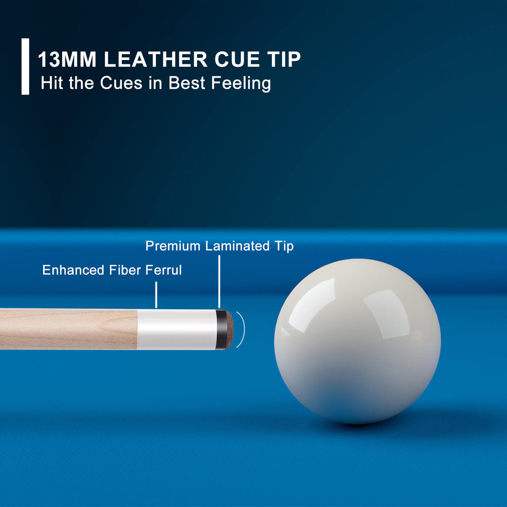 billiards table cue with 13mm tip